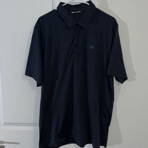 No Logo Dark Navy Blue Travis Mathew Golf Polo Shirt Classic fit XL Mens - Picture 5 of 6